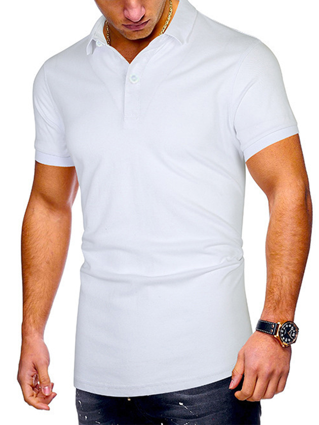 Men's Solid Color Quick-drying Polo Collar T-shirt