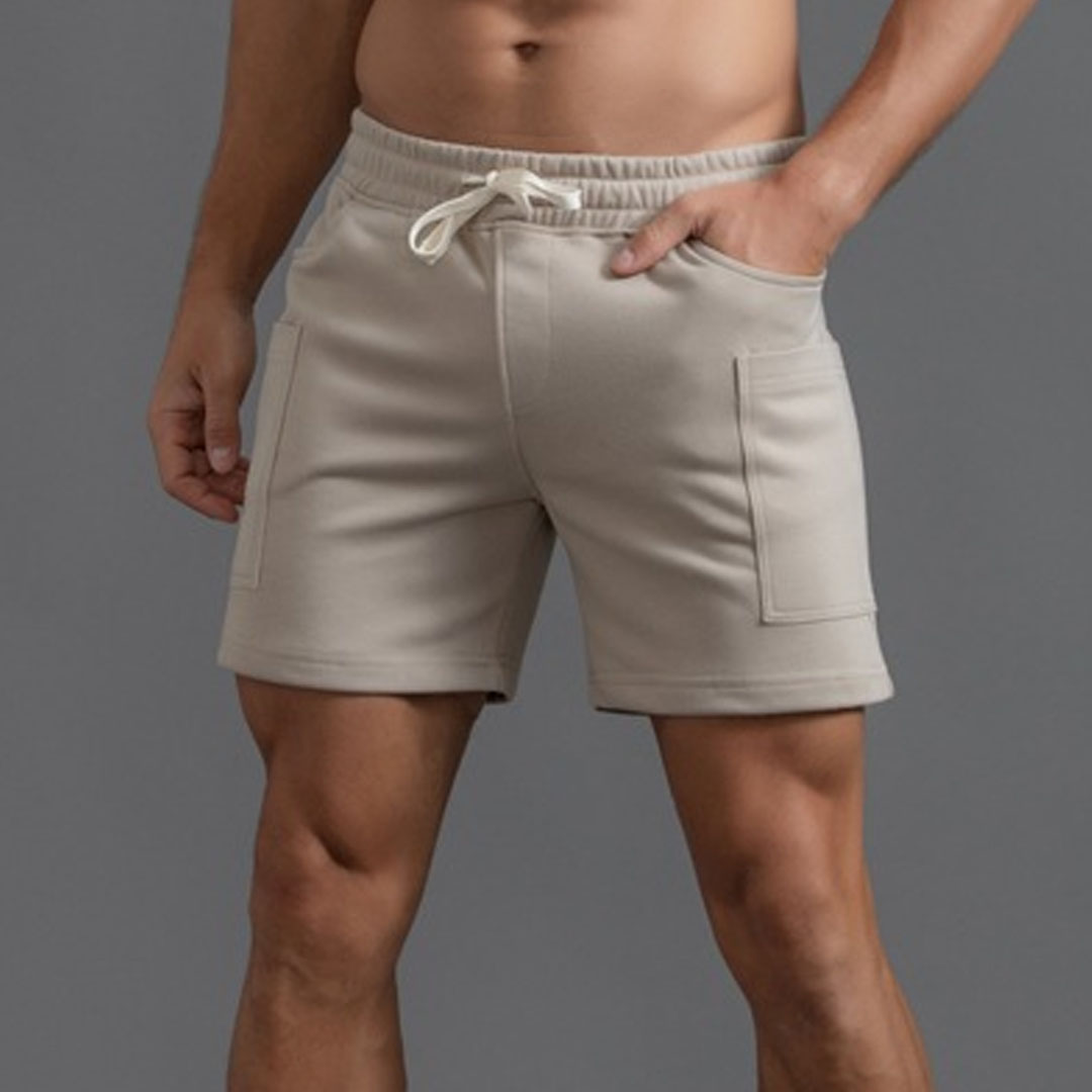 Men's Casual Drawstring Pocket Elastic Waist Short