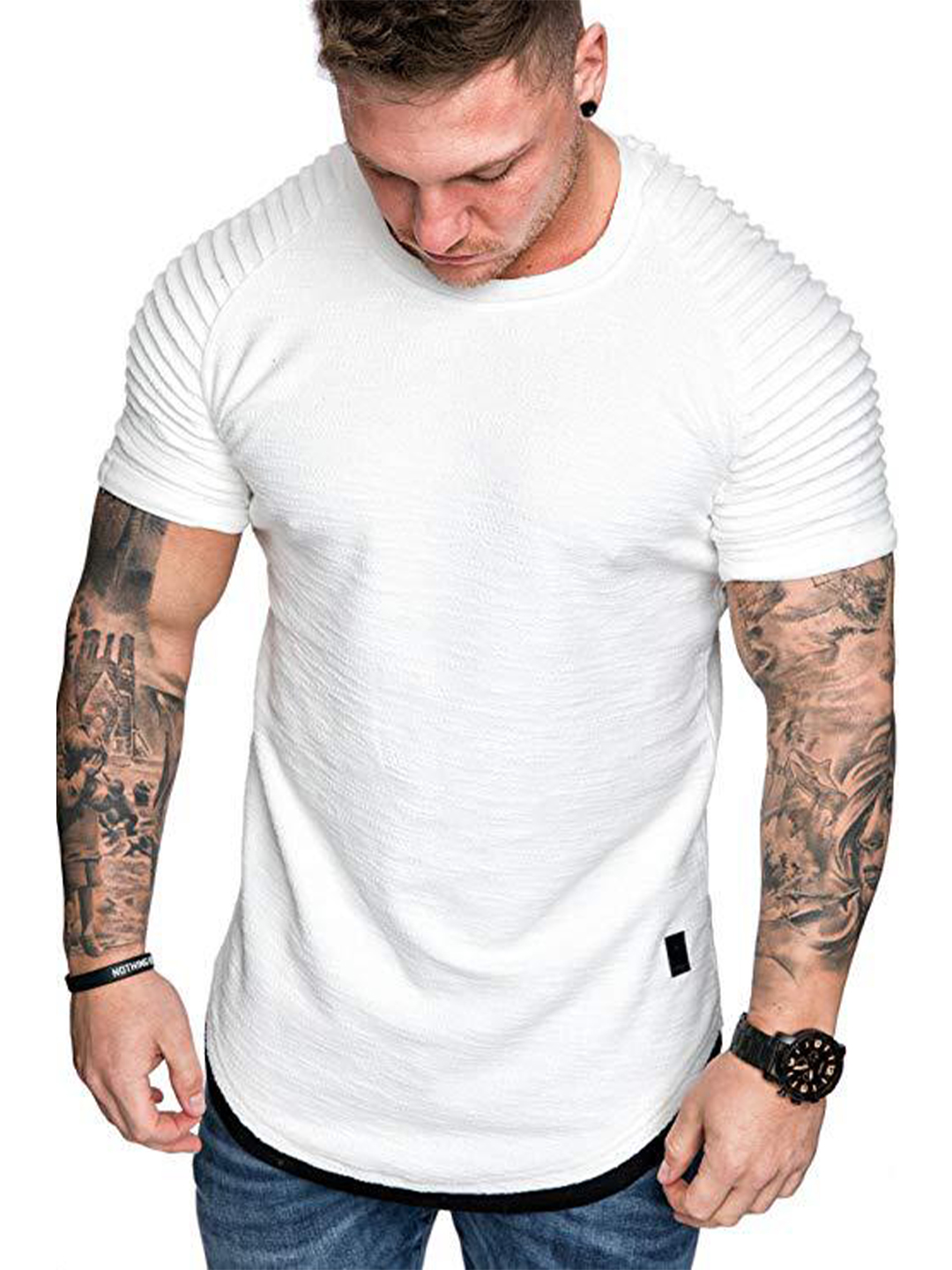 Men's Short Sleeve Contrasting Colors T-shirt