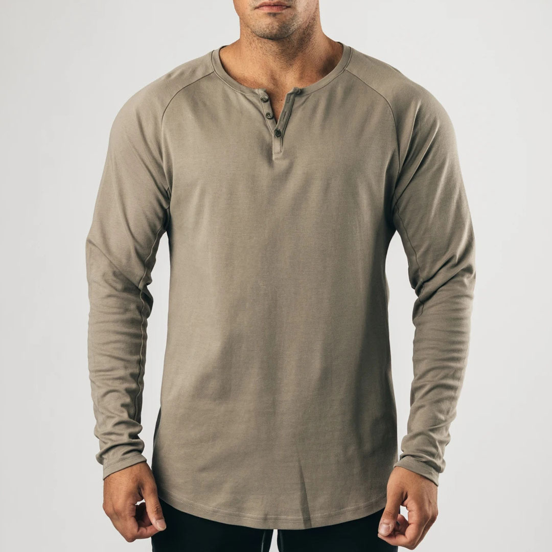 Men's Round Collar Long Sleeves T-shirt