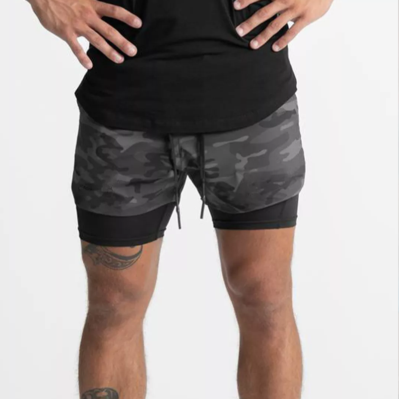 Men's Double Pocket Drawstring Gym Shorts