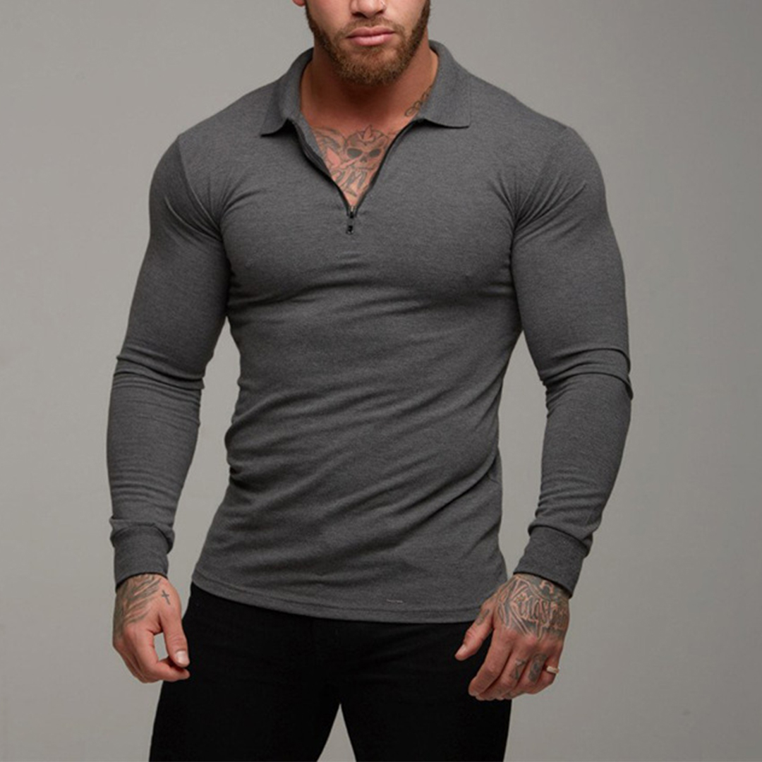 Men's Polo Neck Casual Stretch Fitness Top