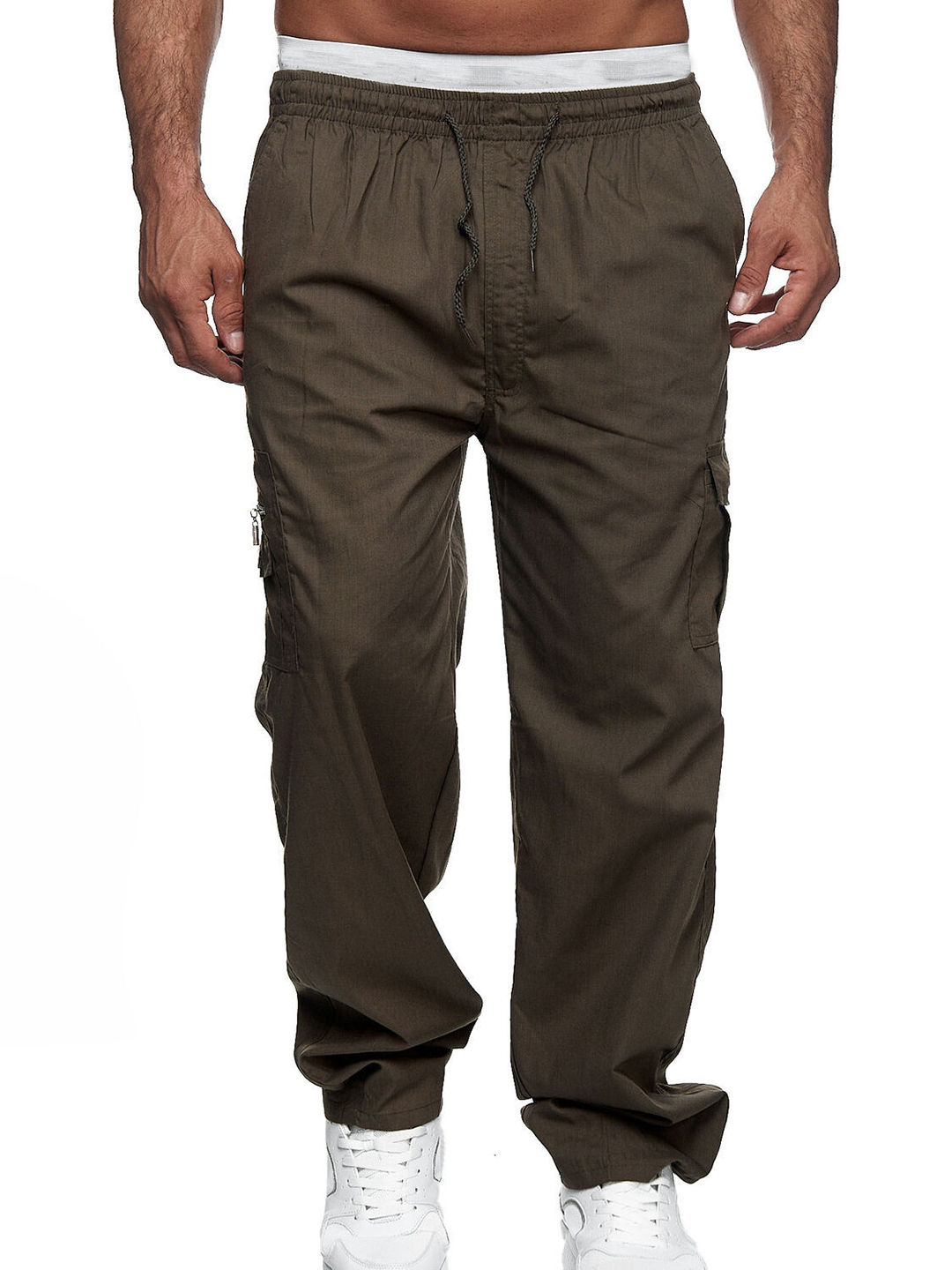Men's Loose Pocket Overalls Outdoor Pants