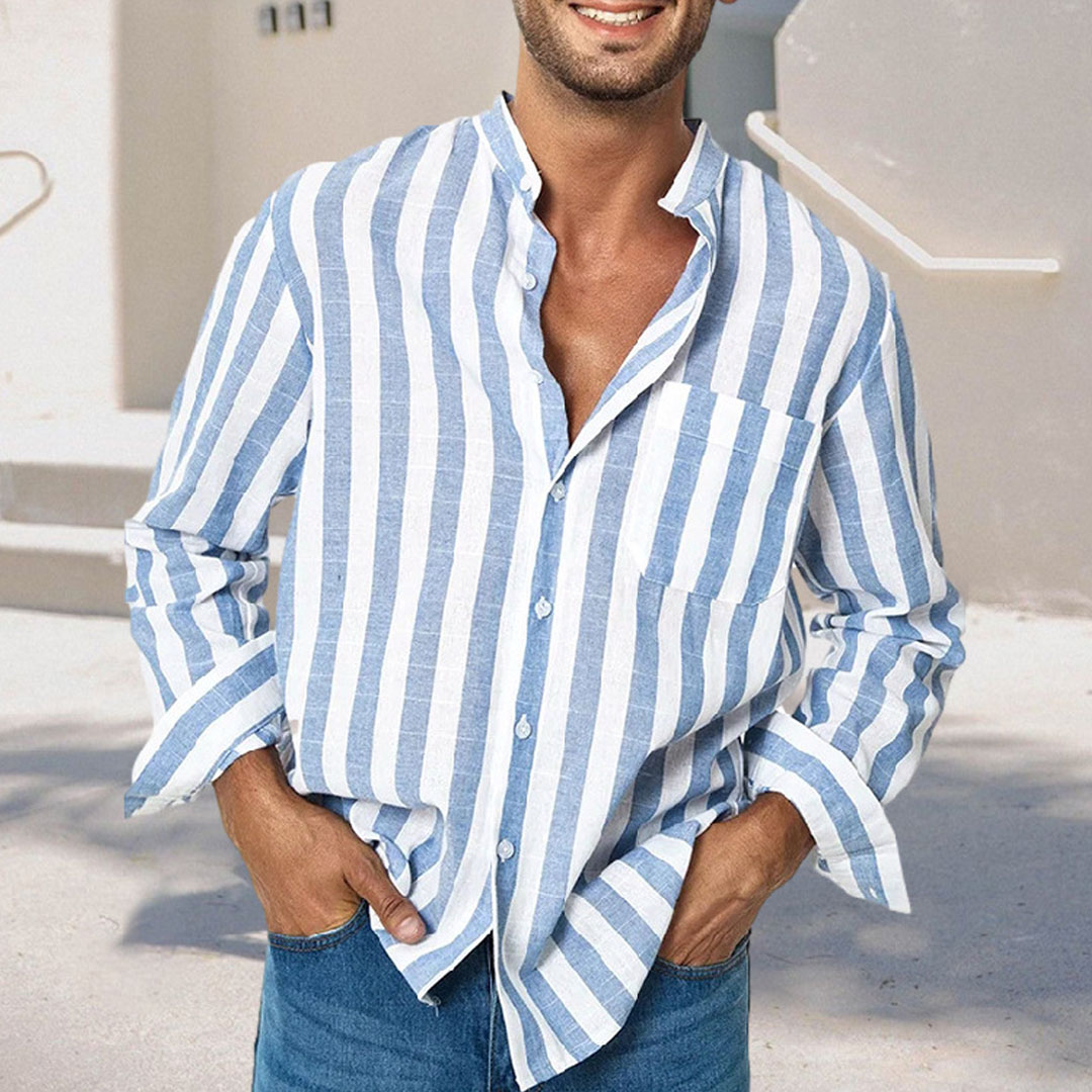Men's Striped Casual Long-sleeve Shirt