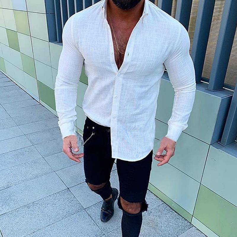 Men's Slub Cotton Breathable Shirt