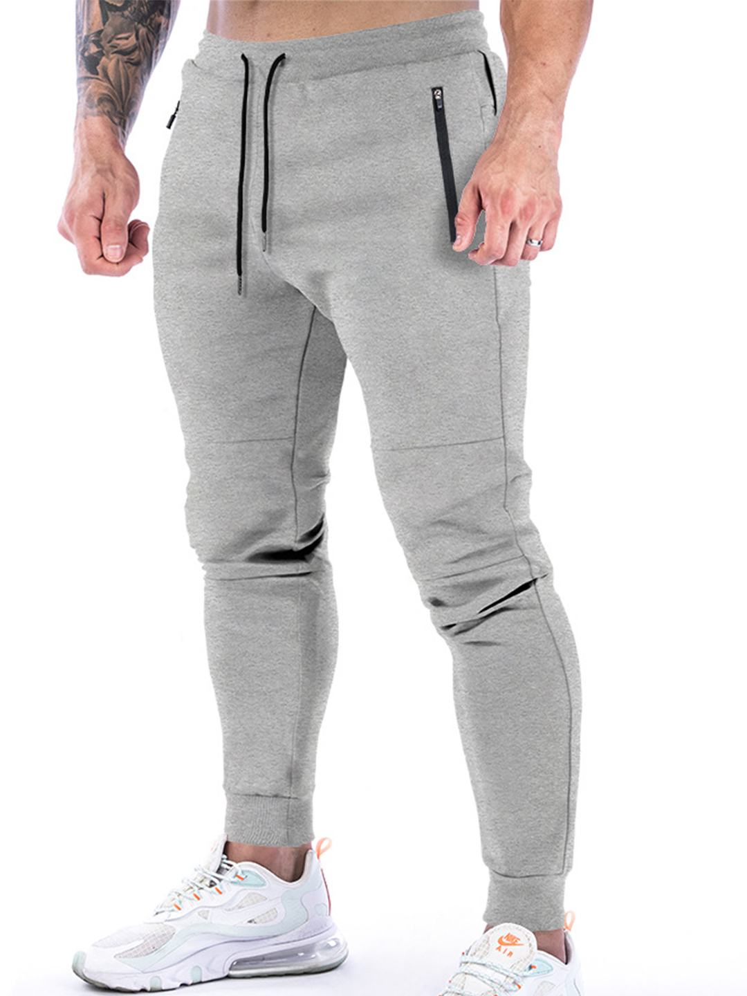 Men's Zip-Up Pocket Drawstring Fitness Pants