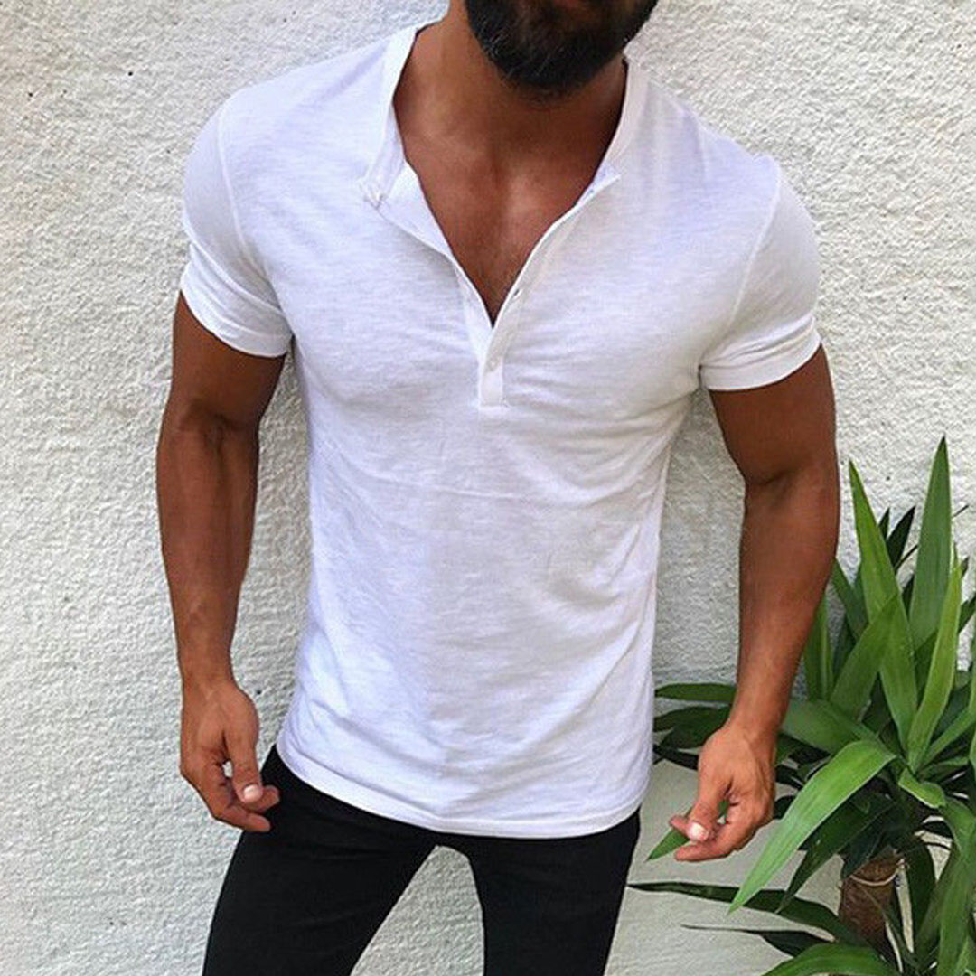 Men's Casual Button-down T-shirt