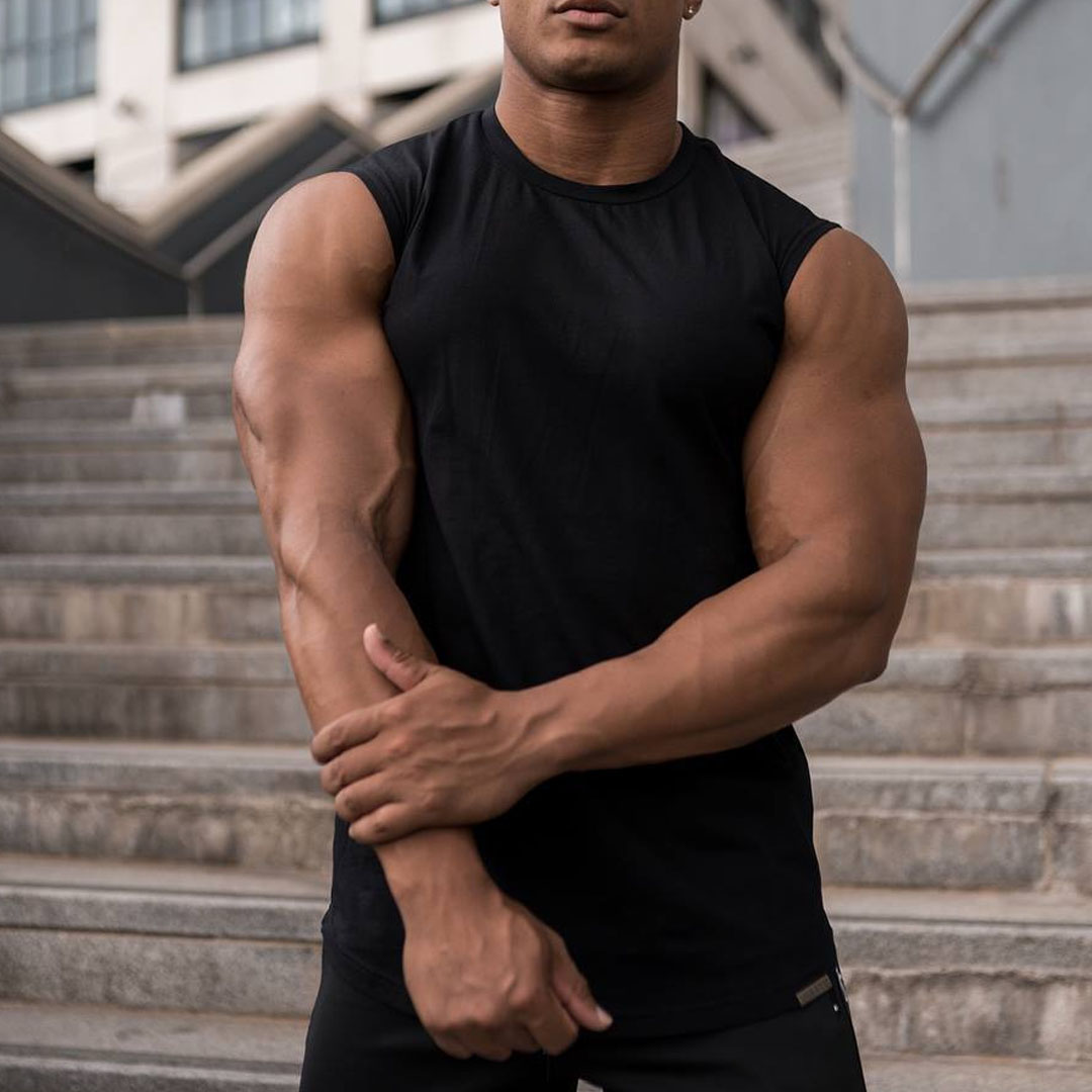 Men's Solid-Color Sleeveless Fitness Vest