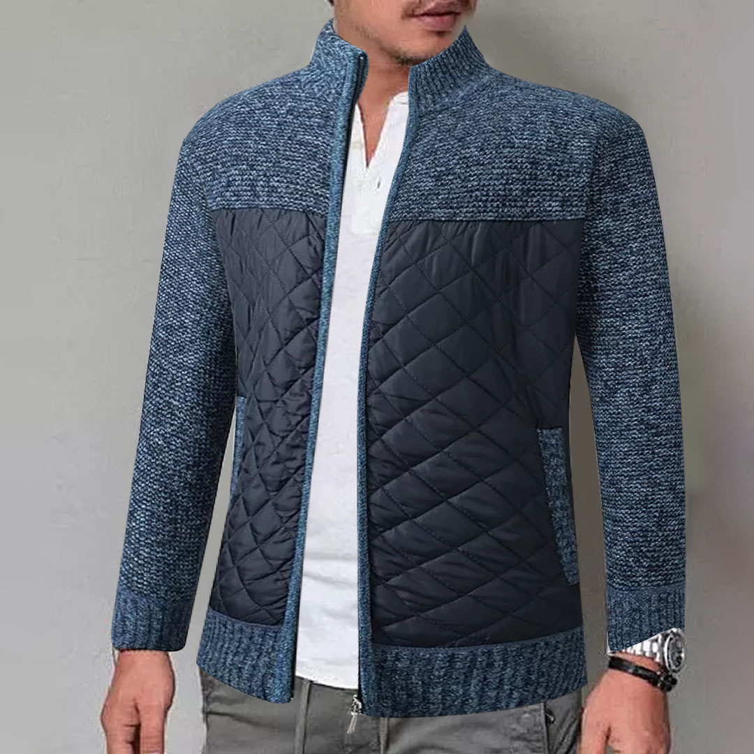 Gymstugan Knit Zipper Stand Collar Sweater Jacket   