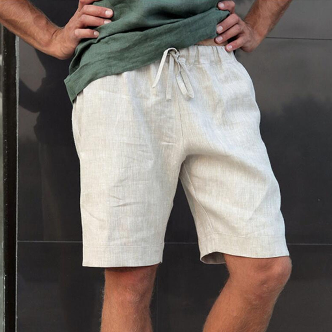 Men's Drawstring Linen Casual Shorts