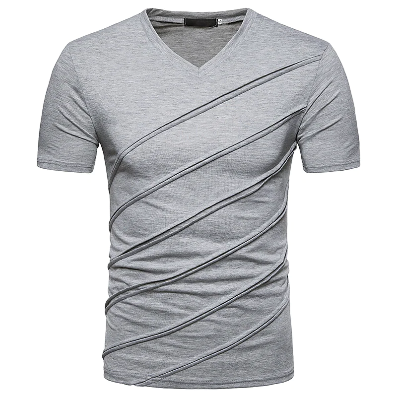 Men's Solid V Neck Basic Streetwear T shirt