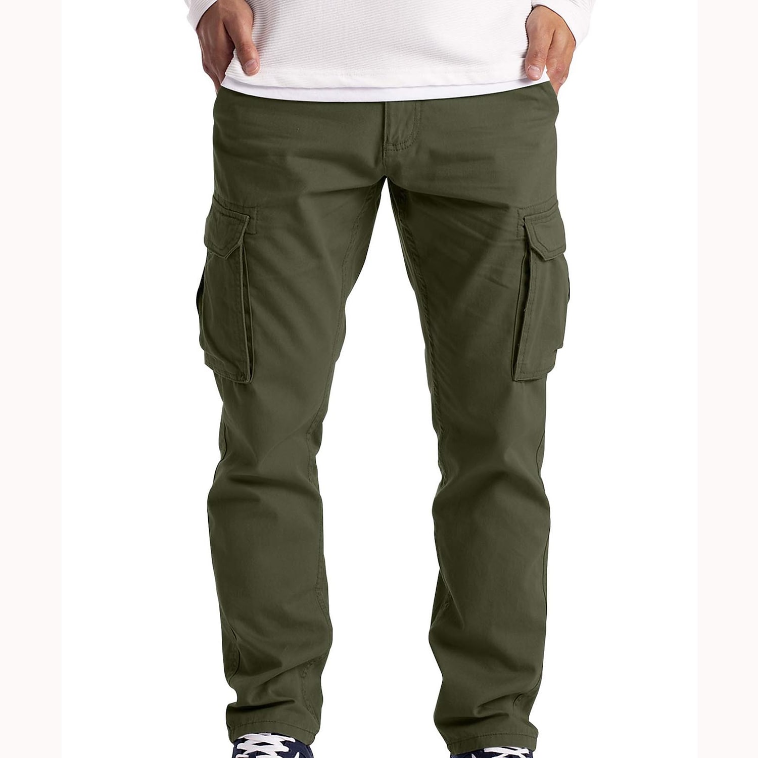 Gymstugan Cargo Pants Trousers Multi Pocket Straight Leg