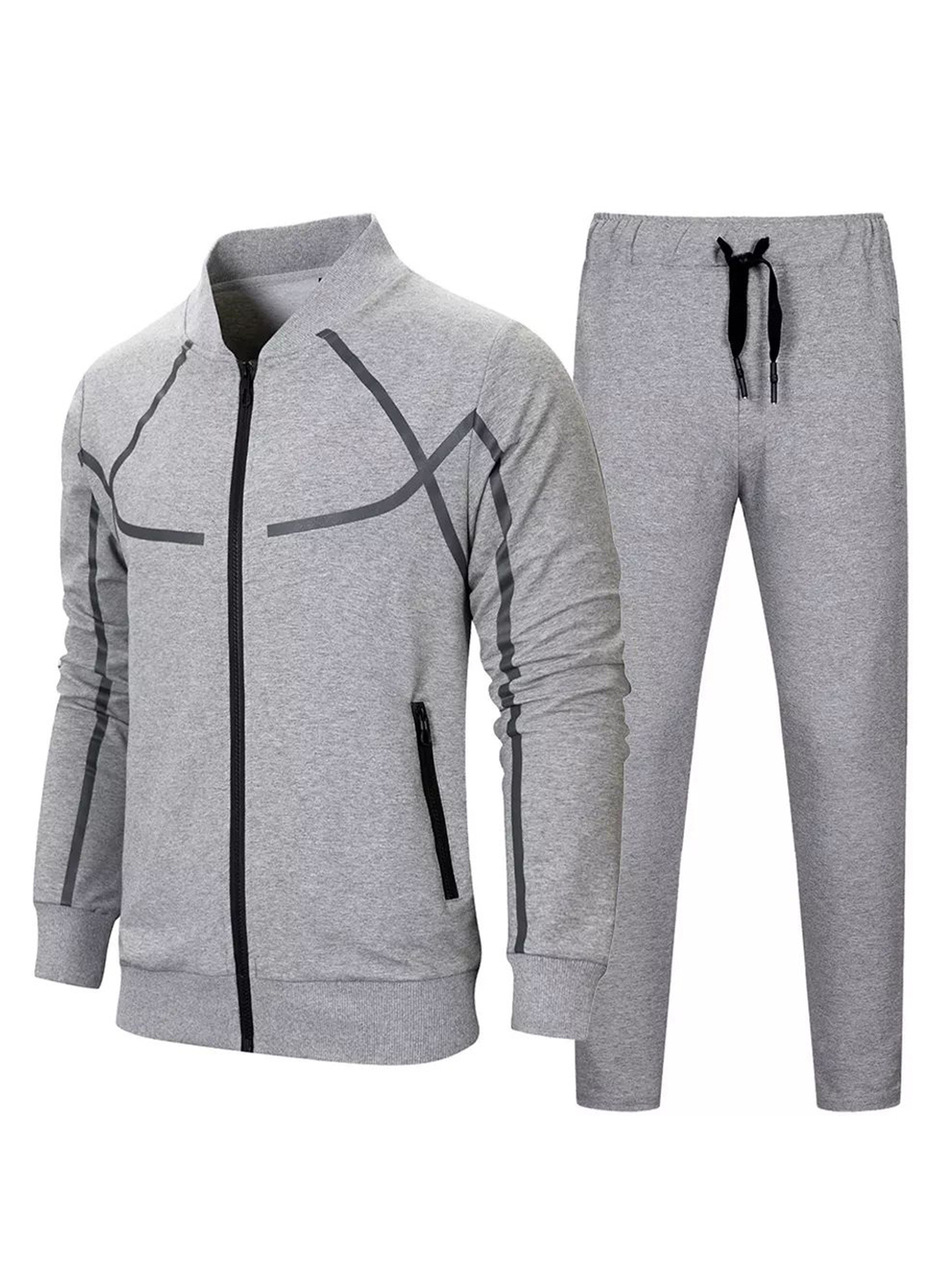 Men's Casual Full-Zip Running Jogging Athletic Suits