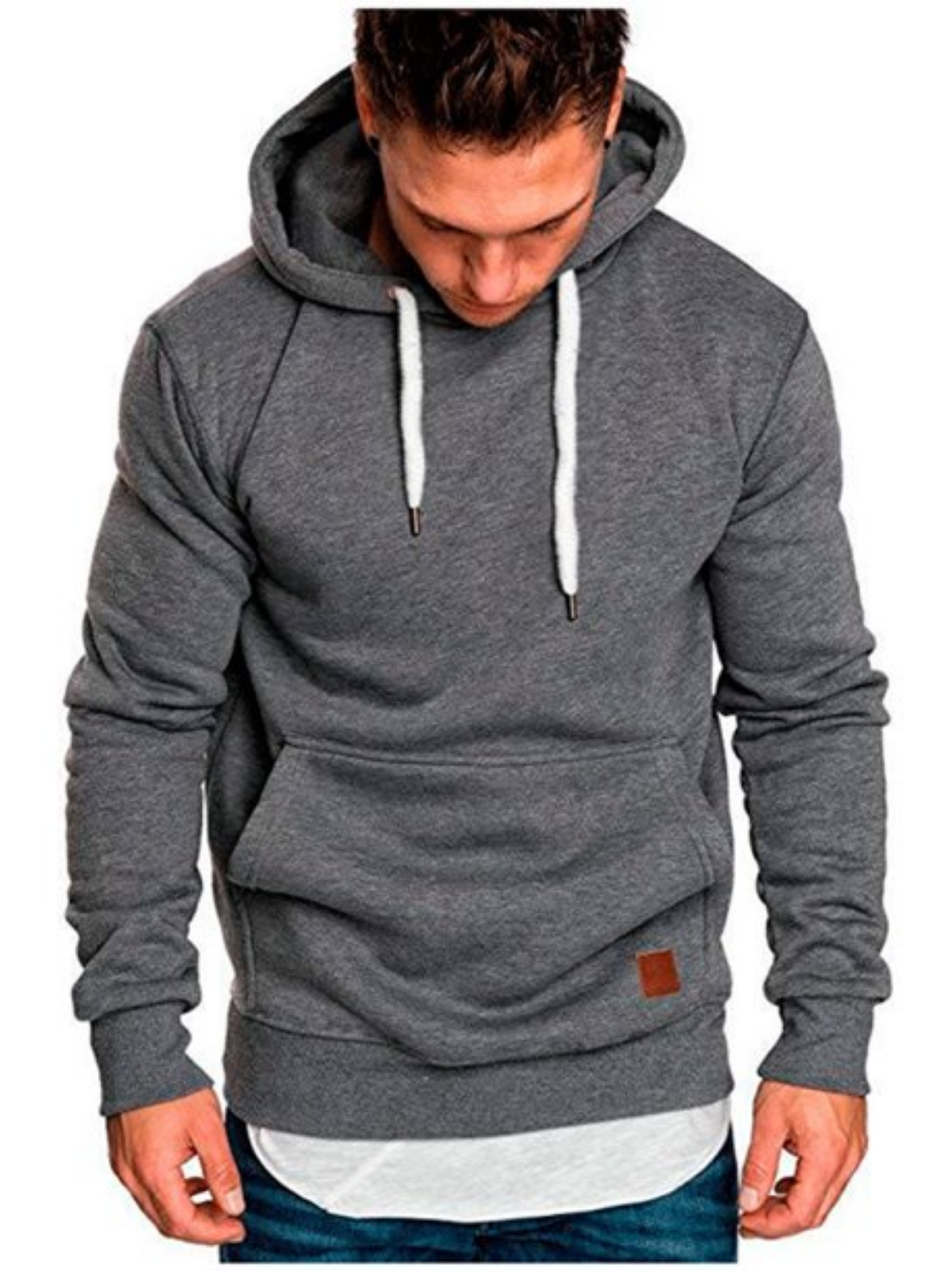 Men's Solid Color Athletic Hoodies Casual Sport Sweatshirt 