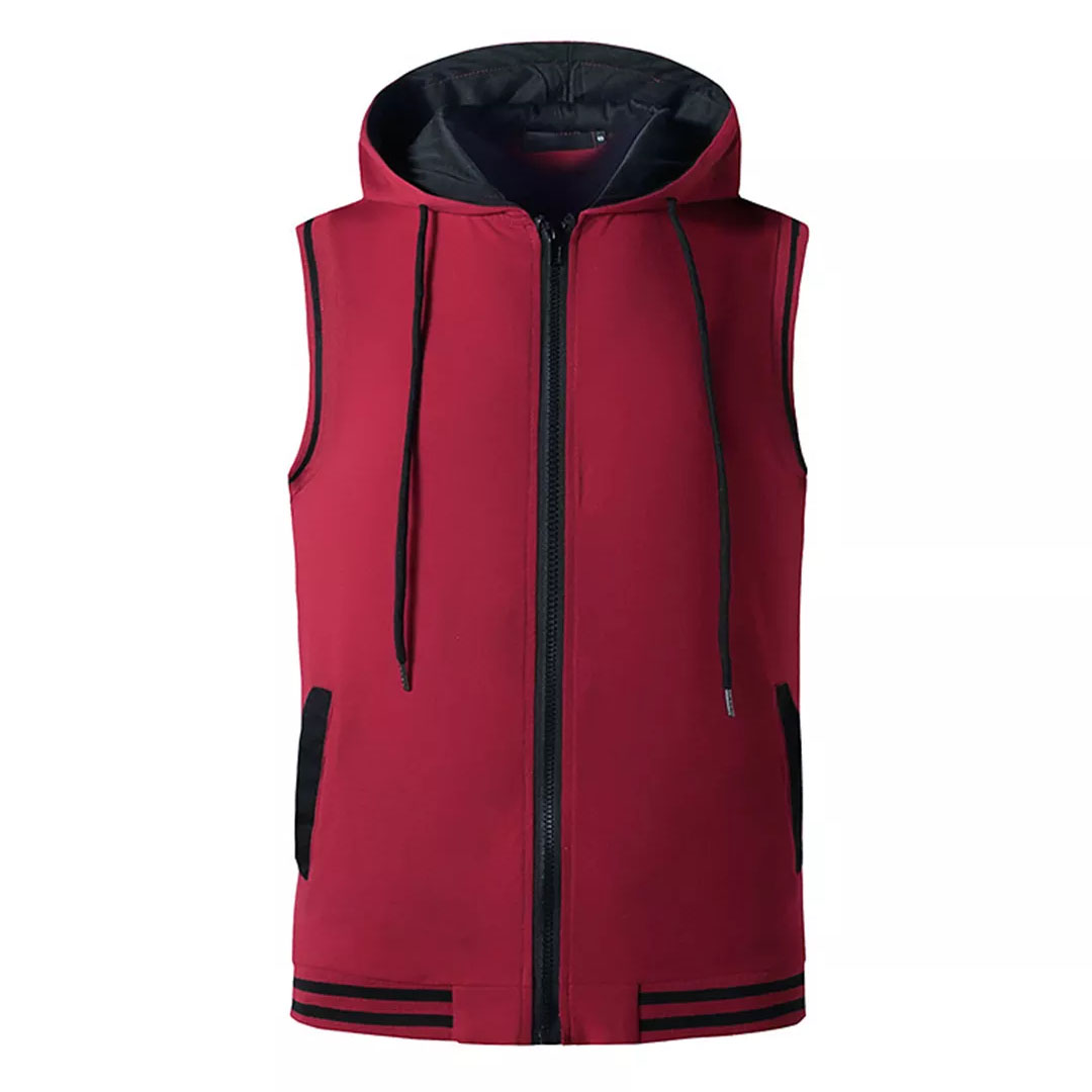 Men's Hooded Stitching Leisure Tank Top
