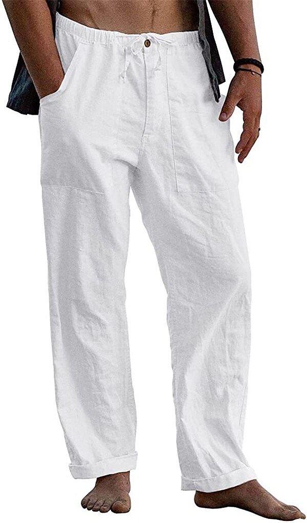 Men's  Beach Pocket Casual Straight Trousers