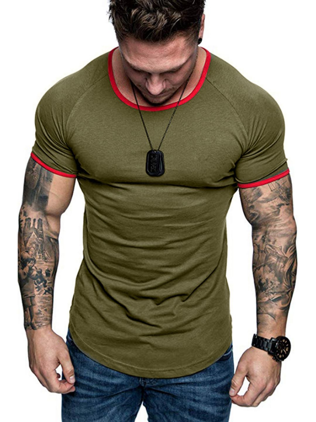 Men's Plain Short Sleeve Casual T-shirt