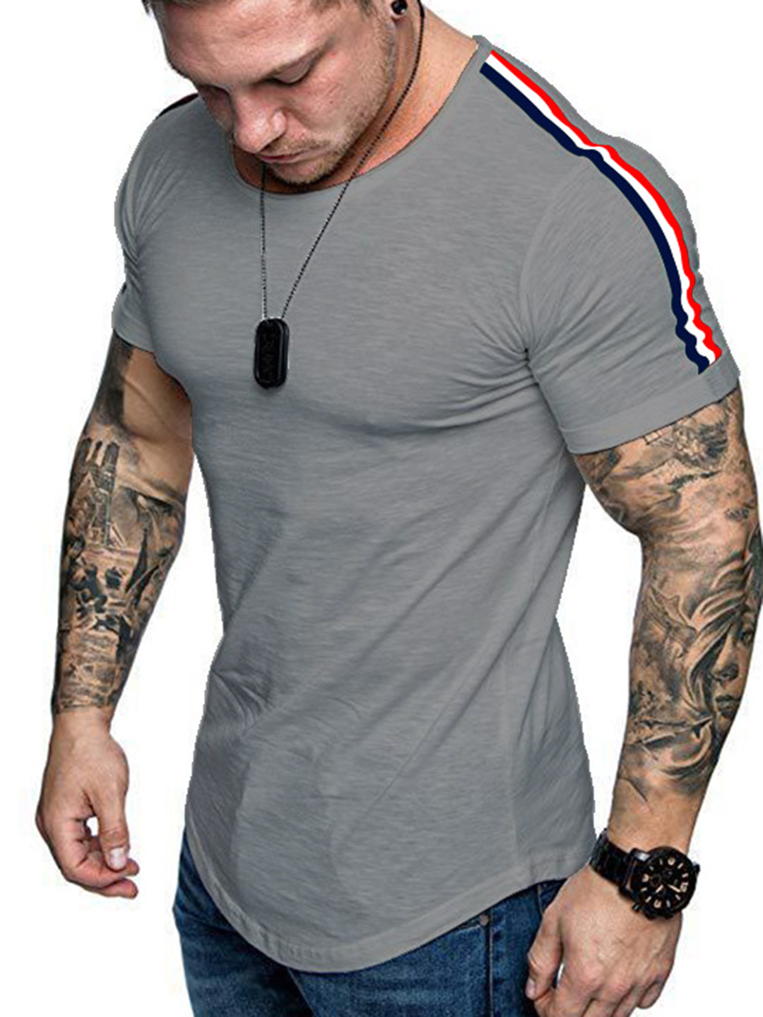 Short-sleeved Stitching T-shirt