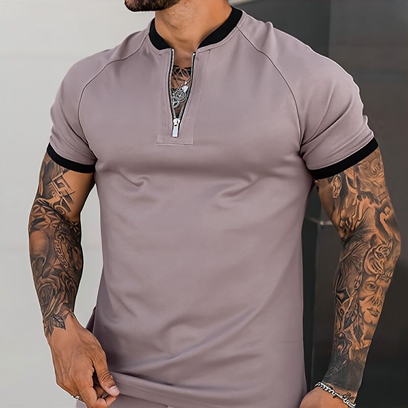 Men's Solid Color Turndown Sportswear Casual Golf Shirt