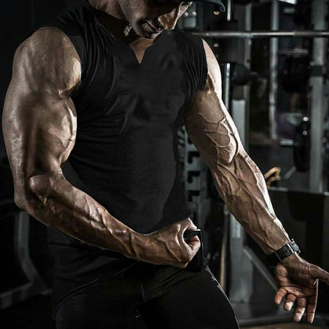Men's V-neck Workout Fitness Gym Muscle Vest Tank Top