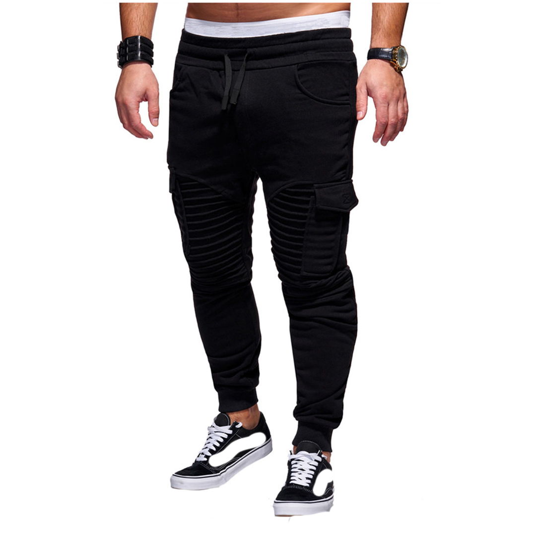 Men's Pleated Patchwork Jogging Pants