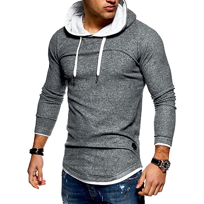 Gymstugan Patchwork Fitness Casual Drawstring Hoodies