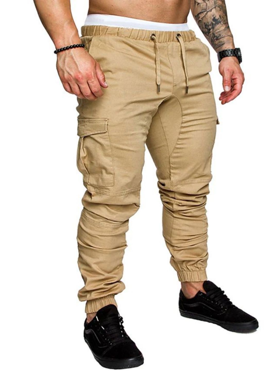 Men‘s  Solid Color Cargo Sweatpants