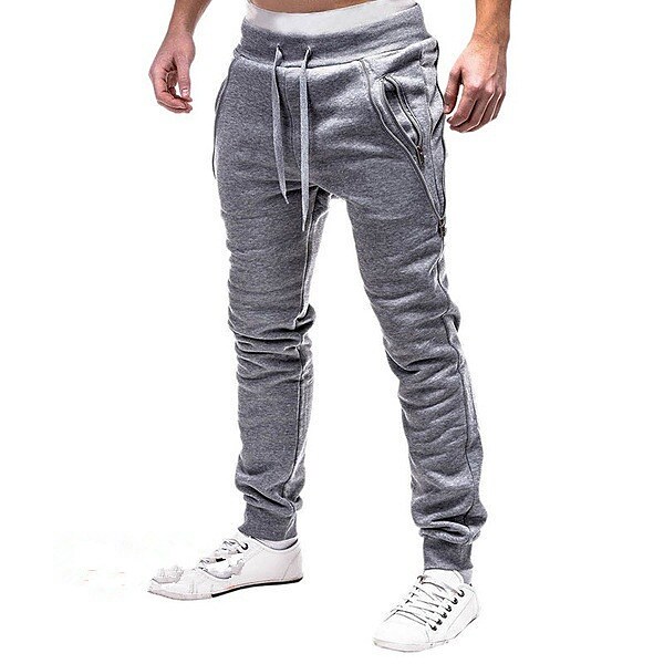 Zipper Pockets fashion jogger sports pants trousers long pants Running Jogging