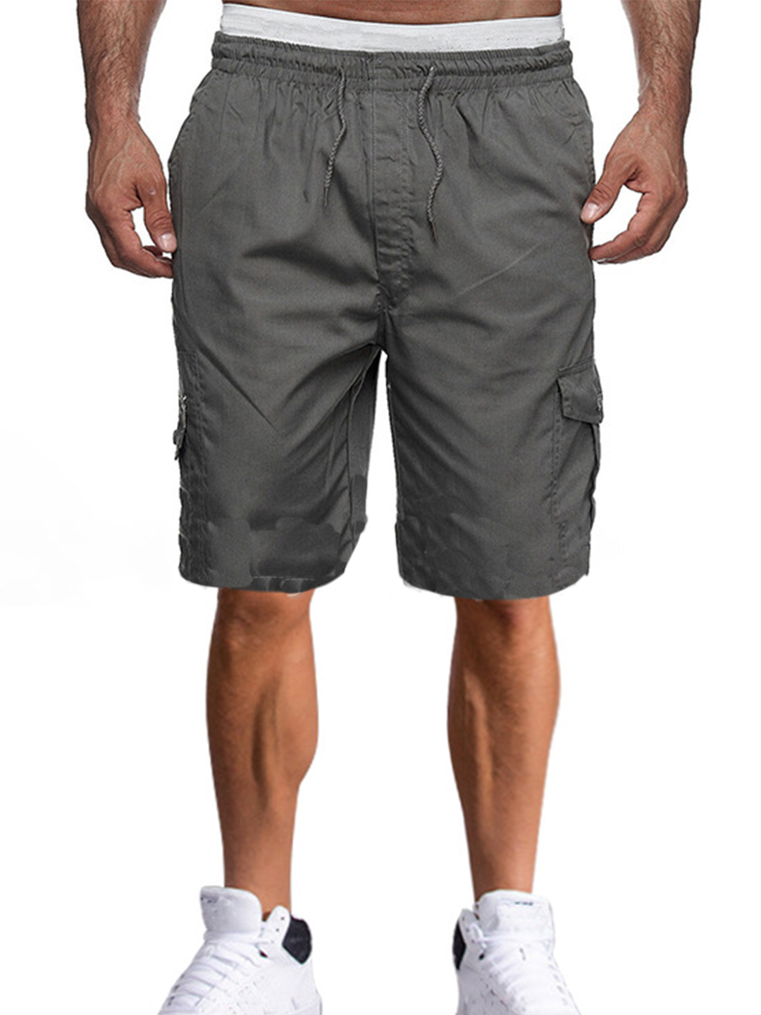 Men's Solid Color Cargo Sports Shorts