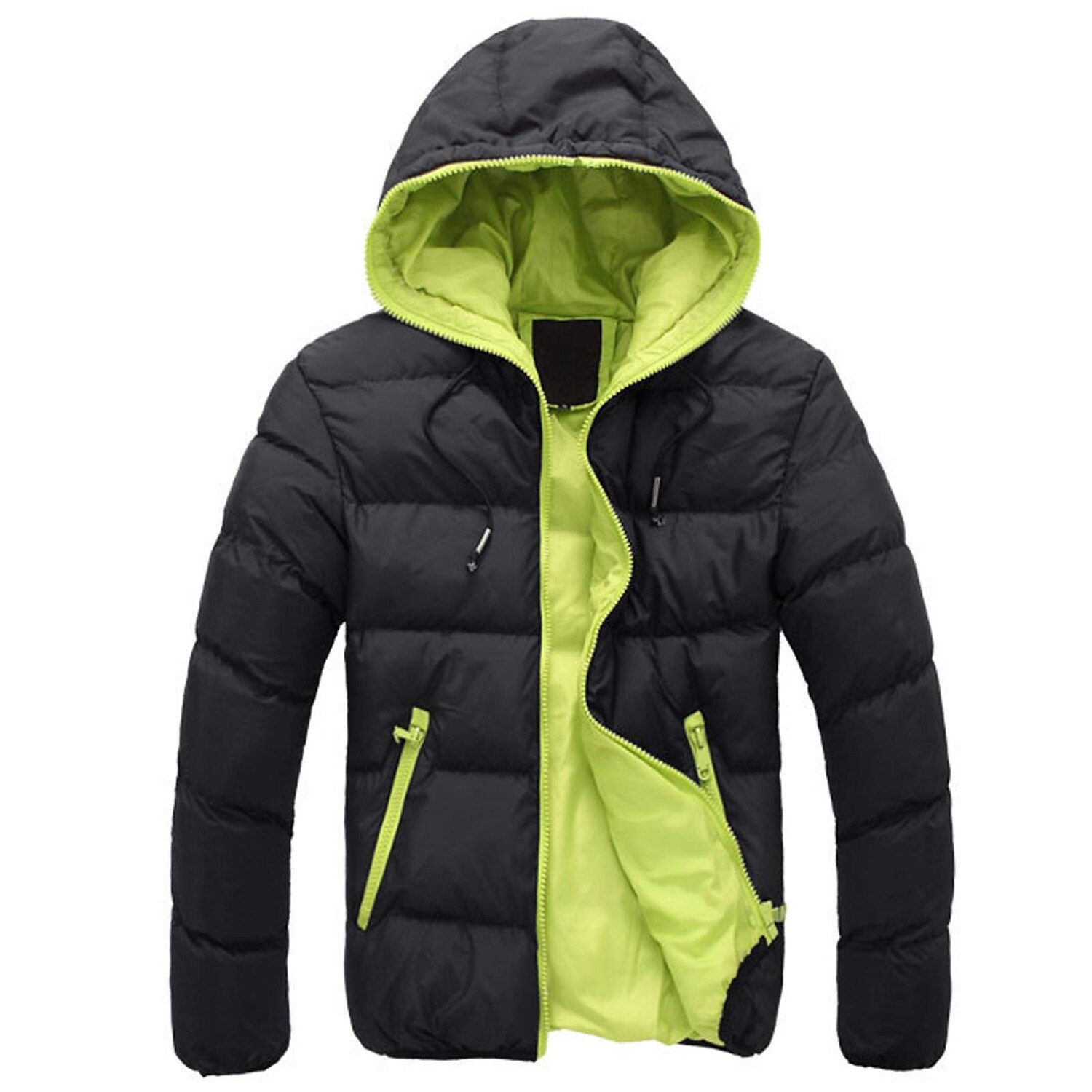 Gymstugan Winter Puffer Jacket Coat Windproof Casual Daily Color Block Outerwear