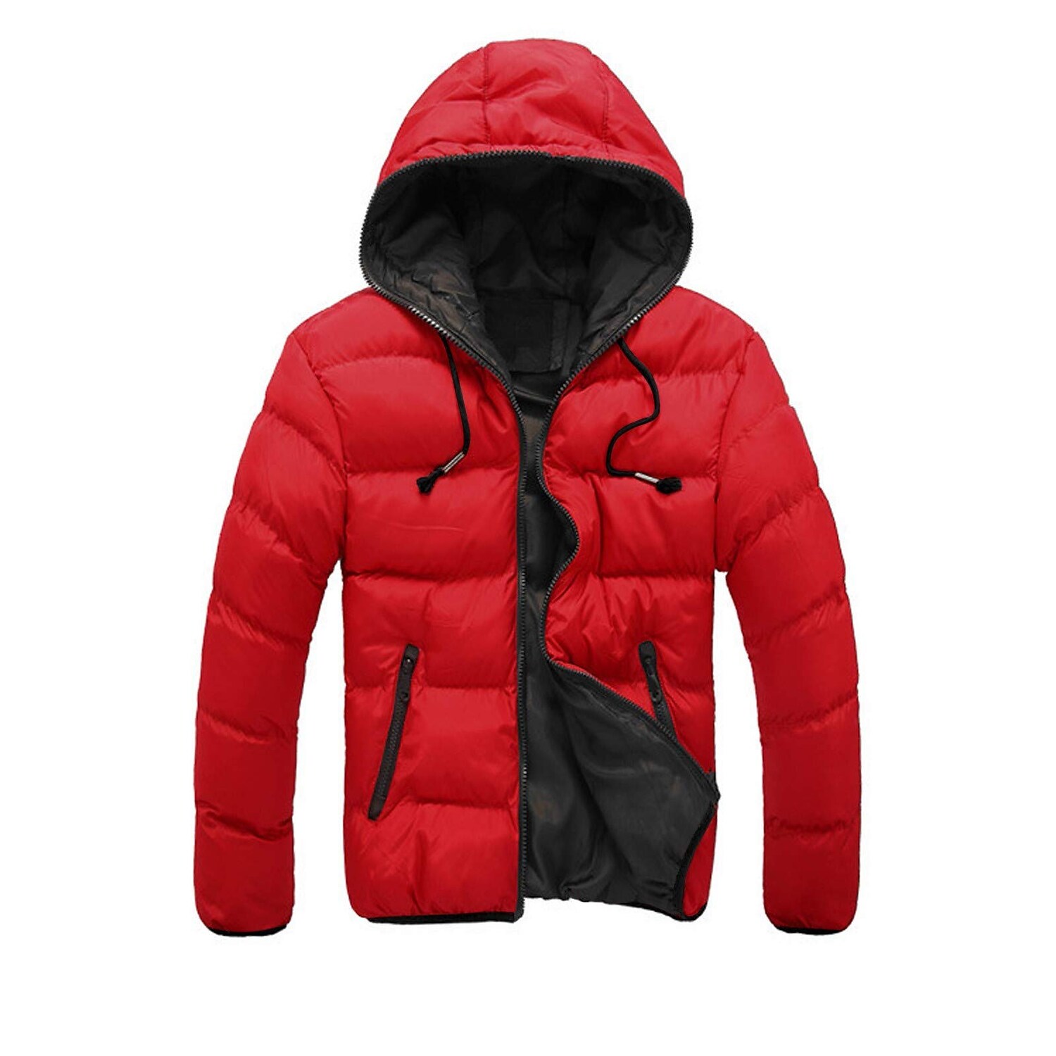 Gymstugan WinterPuffer Jacket Coat Windproof Casual Daily Color Block