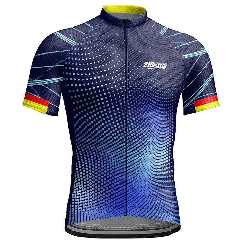 Men's Short Sleeve with 3 Rear Pockets Breathable Moisture Wicking Quick Dry Reflective Strips Polyester Cycling Jersey