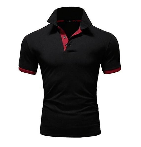 Gymstugan Collar Polo Shirt Golf Shirt Solid Color