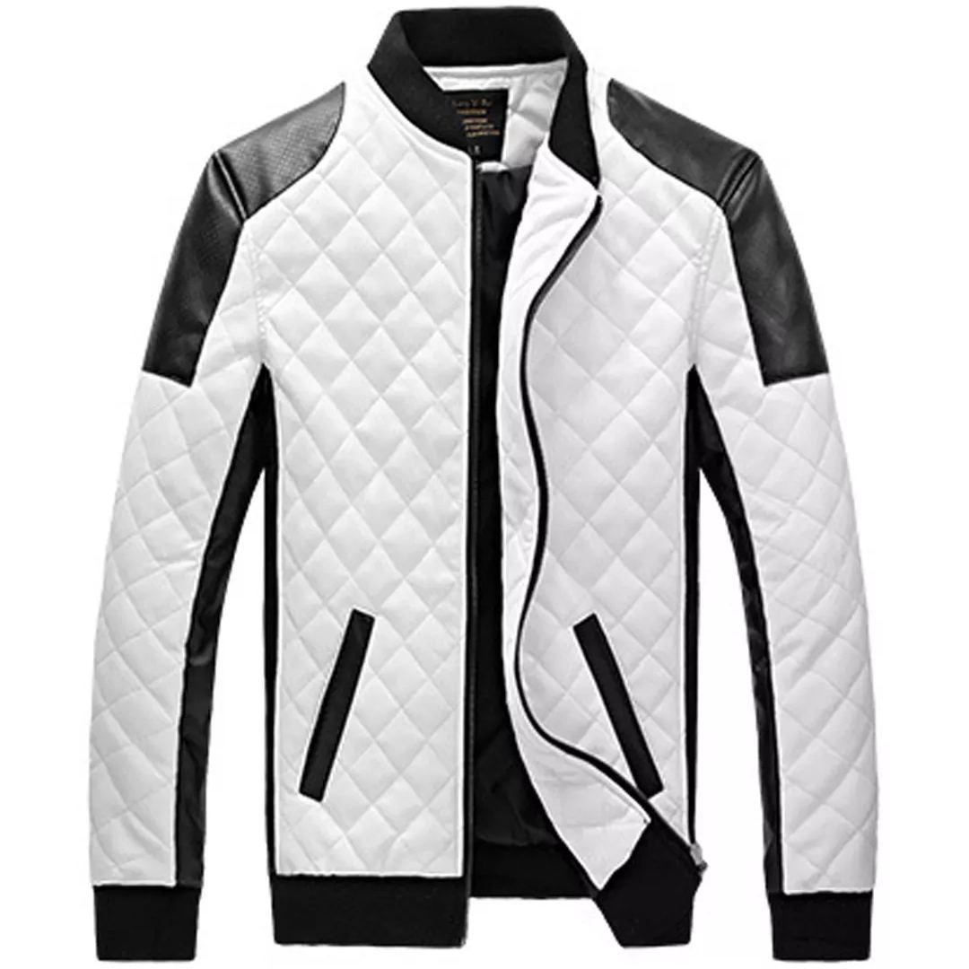Hudson Contrast Quilted PU Jacket 