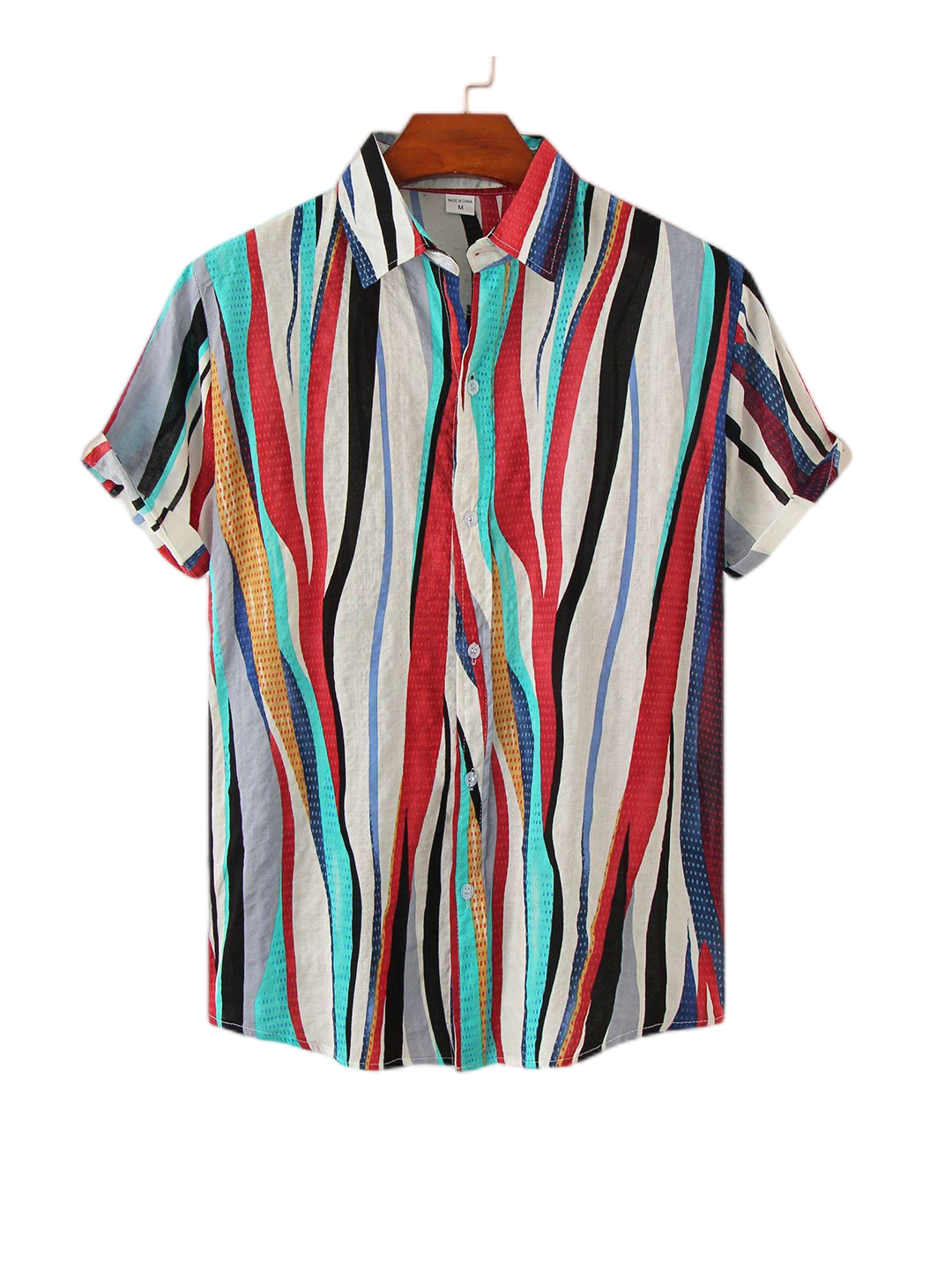 Arturo Multicolor Striped Print Short Sleeve Shirt