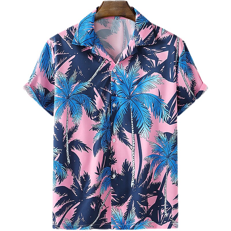 Men's Floral Print Casual Short-sleeve Shirt
