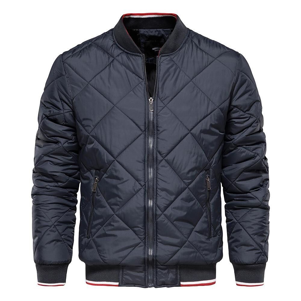 Poisonstreetwear Men's Solid Color Quilted Bomber Lightweight Jackets-poisonstreetwear.com