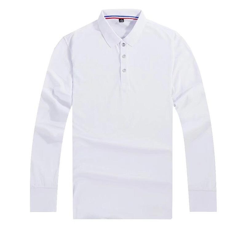Rogoman Men's Casual Solid Color Long Sleeve Polo T-Shirt