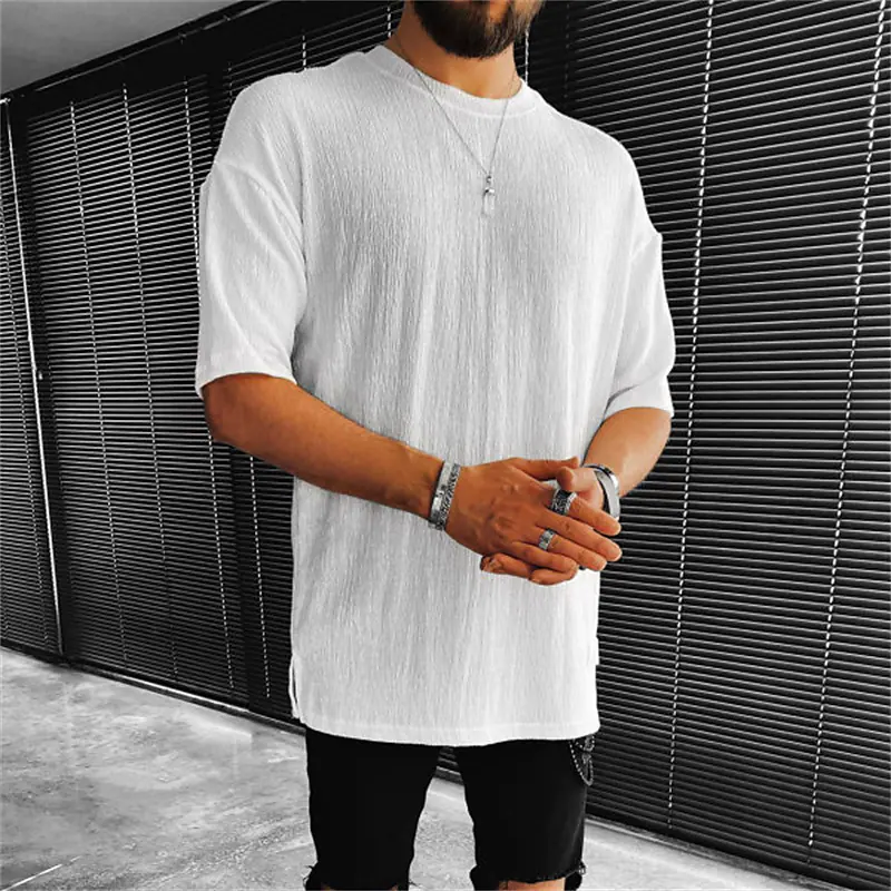 Men's Solid Color Crew Neck Casual Short Sleeve T-shirt