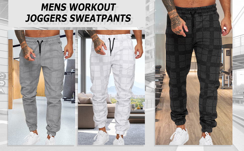 Men's Fashion Casual Athletic Plaid Pants
