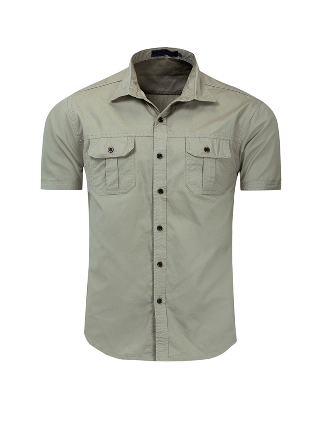 Brandon Solid Color Double Pocket Casual Shirt