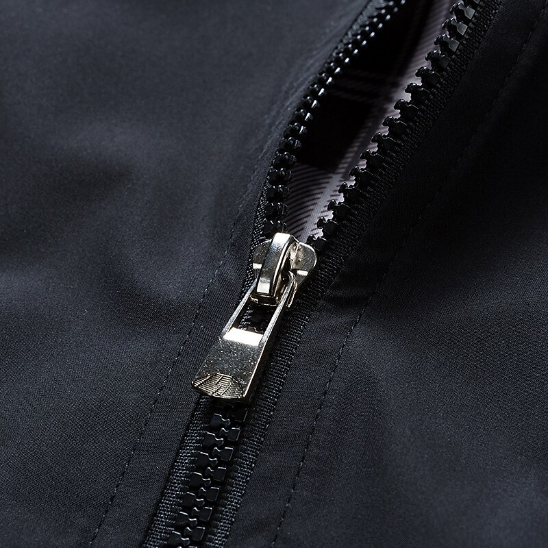 Rogoman Men's Outdoor Stand Collar Solid Color Jacket