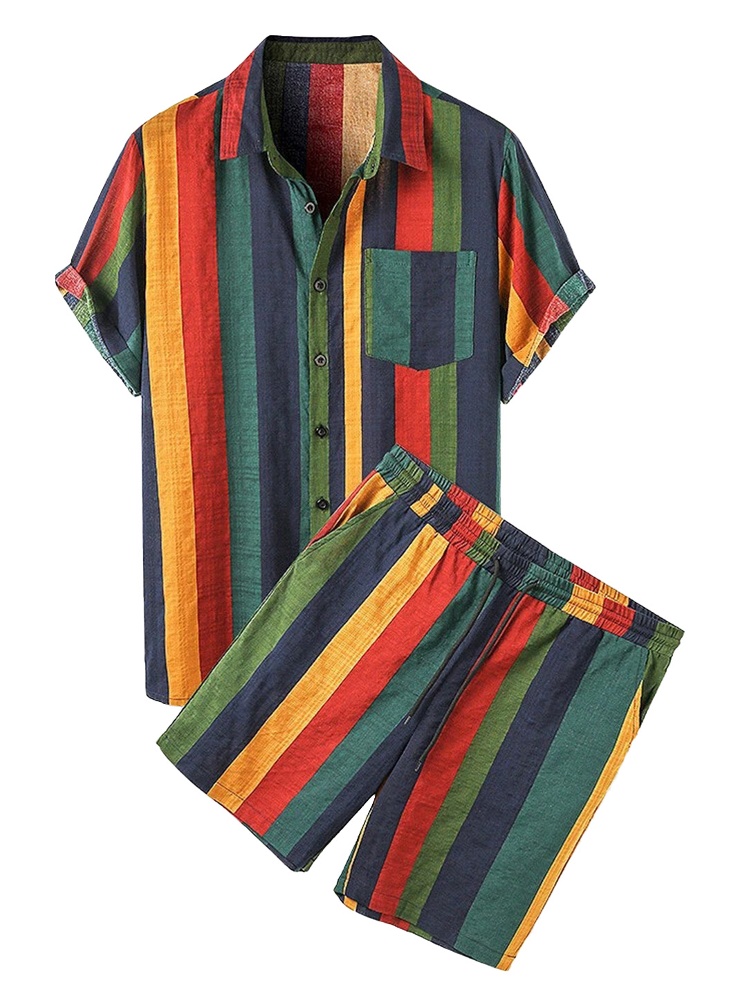 Amos Colorful Striped Short Sleeve Suit