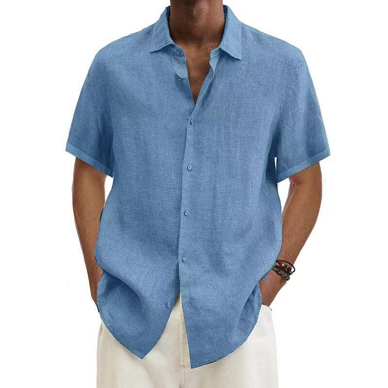 Men's Faux Linen Short Sleeve Shirts