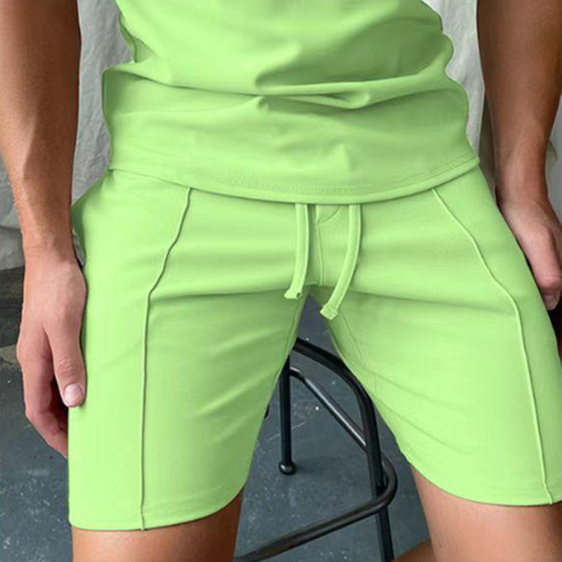 Mens Solid Color Casual Shorts 7556