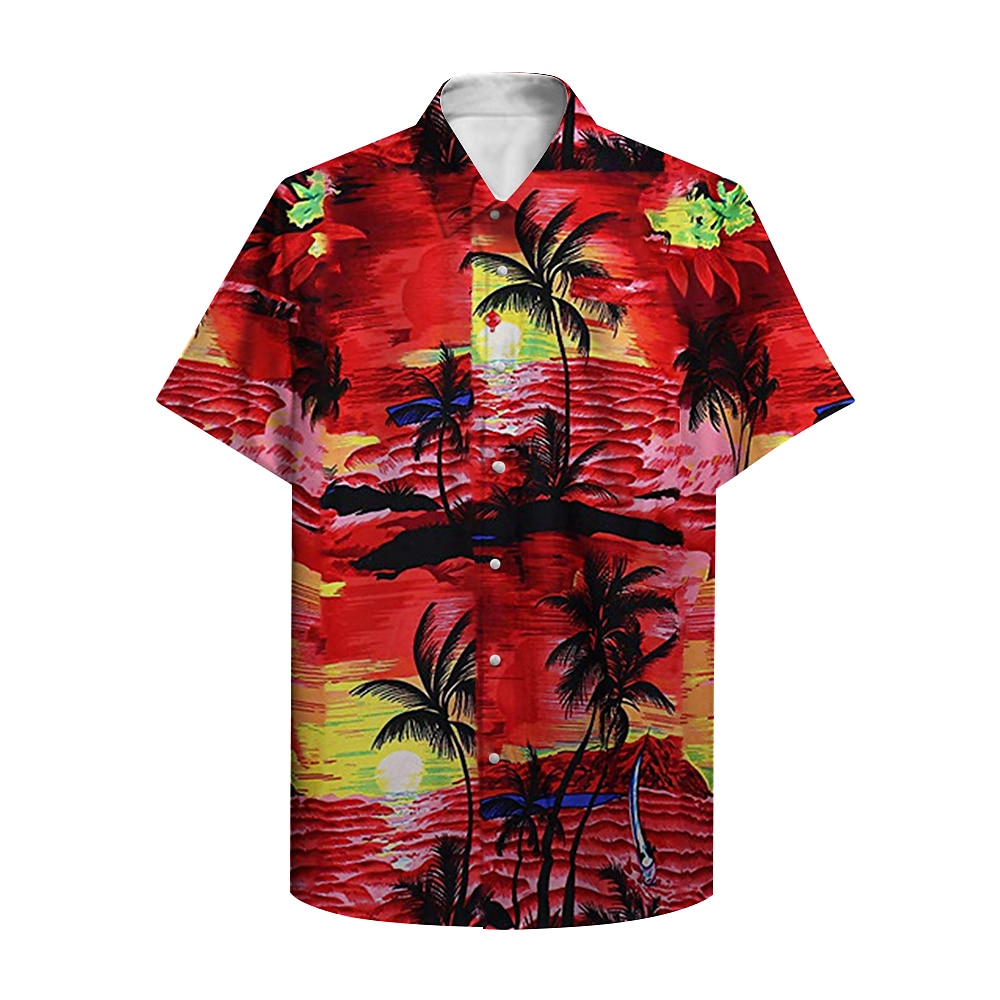 Rogoman Summer Hawaiian Graphic Shirt