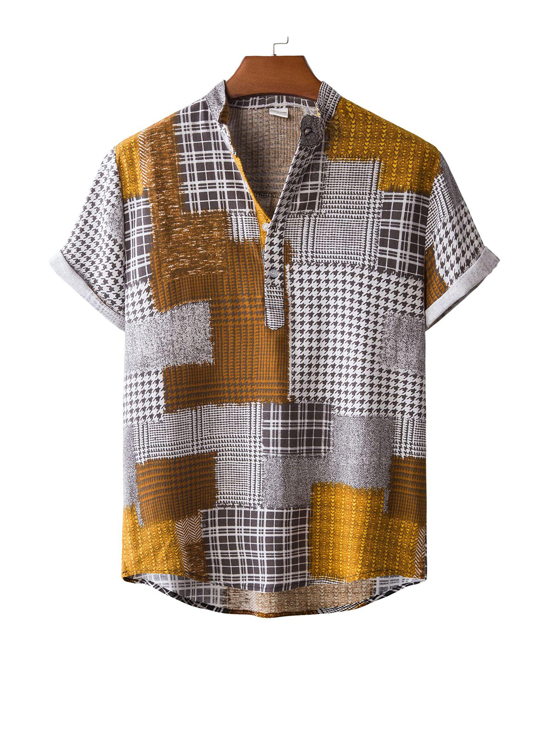 Stanley Unfixed Printing Ethnic Style Short-sleeved Shirt