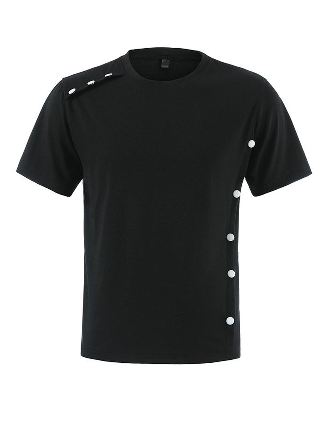 Morris Solid Color Decorative Buckle Short-sleeved T-shirt
