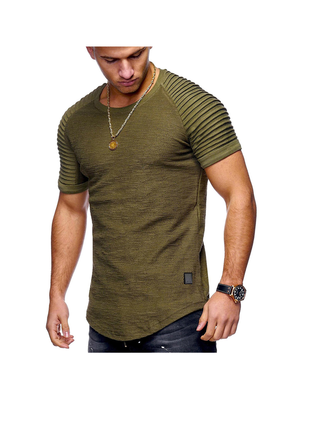 Zachary Solid Color Raglan Sleeves T-shirt