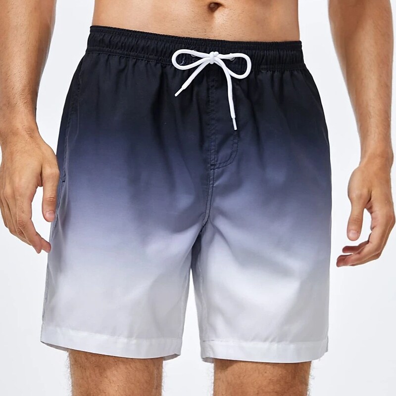 Rogoman Men's Gradient Sunset Mesh Lining Shorts